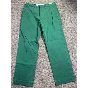Polo Ralph Lauren Preston Pant Mens 31x28 Green Cotton Chino Straight Leg Pants
